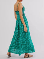 Floral Maxi Dress - Lightweight Fabric - Bohemian Style - Perfect for Summer Events