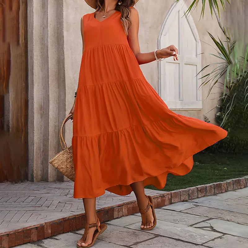 Sleeveless Tiered Maxi Dress for Women UK – Garden Party & Summer Occasion Wear