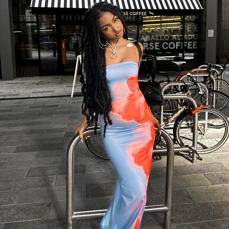 Blue Strapless Maxi Dress for Women UK – Garden Party & Summer Occasion Wear