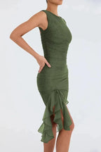 Sleeveless Ruched Midi Dress for Women UK – Wedding Guest & Mother of the Bride