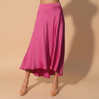 Silk Midi Swing Skirt for Women - Elegant Casual Wear in Flowing Design
