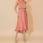 Silk Midi Swing Skirt for Women - Elegant Casual Wear in Flowing Design