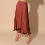 Silk Midi Swing Skirt for Women - Elegant Casual Wear in Flowing Design