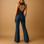 Sleeveless Denim Bodycon Jumpsuit for Women | Casual Fashion Outfit for Summer or Night Out