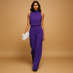 Sleeveless Halter Jumpsuit for Women | Elegant Design for Casual or Formal Wear | Lightweight Fabric