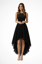 Sleeveless High Low Dress in Elegant Fabric | Women's Wedding Guest Attire