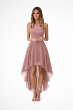 Sleeveless High Low Dress in Elegant Fabric | Women's Wedding Guest Attire