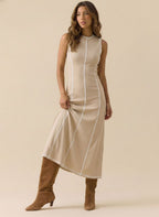 Sleeveless Knit Maxi Dress for Women - Comfortable Casual Summer Wear