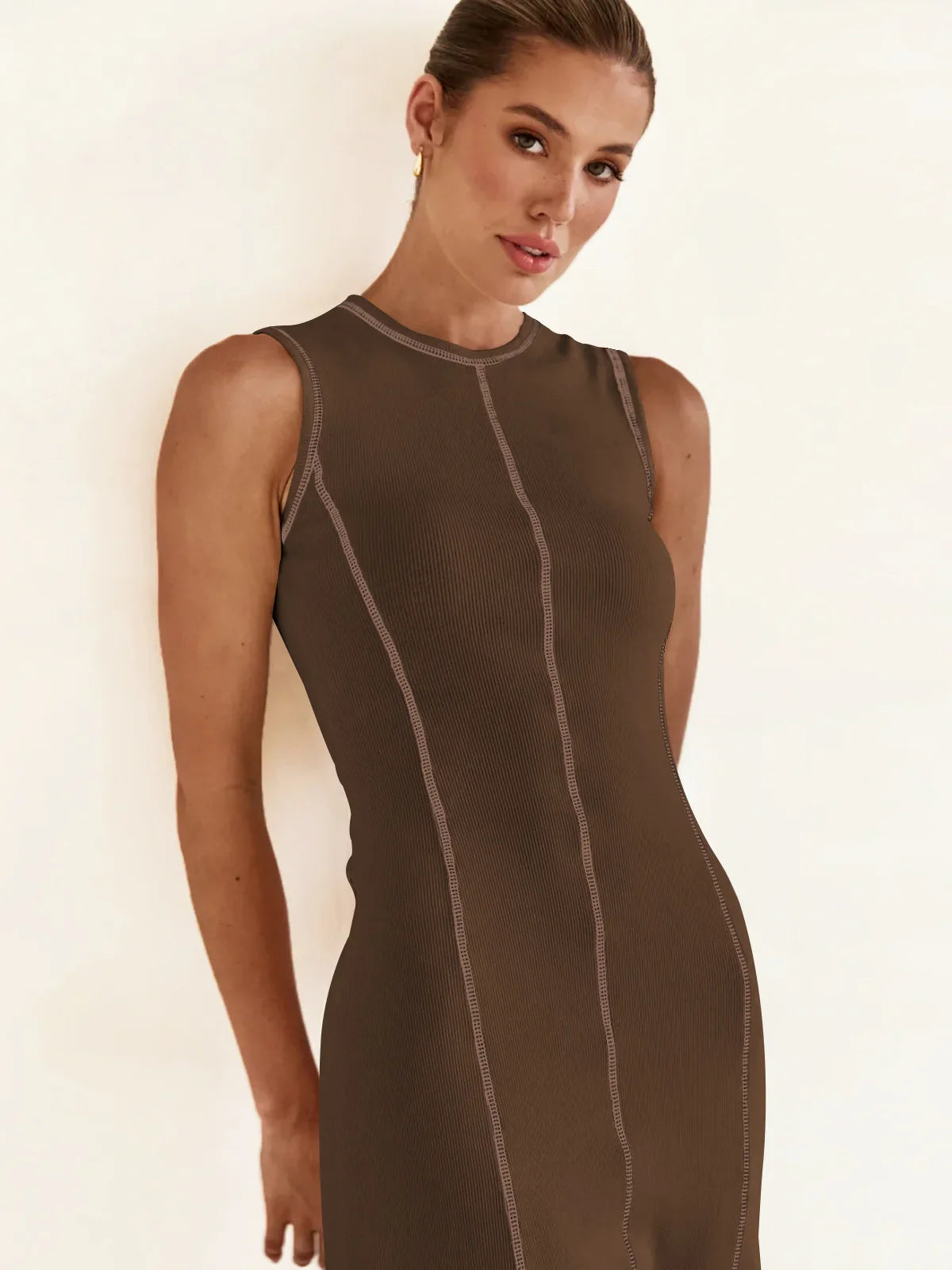 Sleeveless Knit Maxi Dress for Women - Comfortable Casual Summer Wear
