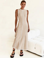 Sleeveless Knit Maxi Dress for Women - Comfortable Casual Summer Wear