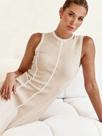 Sleeveless Knit Maxi Dress for Women - Comfortable Casual Summer Wear