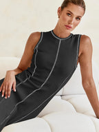 Sleeveless Knit Maxi Dress for Women - Comfortable Casual Summer Wear