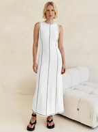 Sleeveless Knit Maxi Dress for Women - Comfortable Casual Summer Wear