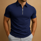 Slim Fit Men's Polo Shirt with Zipper | Modern Design for Casual or Active Wear