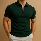 Slim Fit Men's Polo Shirt with Zipper | Modern Design for Casual or Active Wear