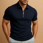 Slim Fit Men's Polo Shirt with Zipper | Modern Design for Casual or Active Wear