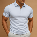 Slim Fit Men's Polo Shirt with Zipper | Modern Design for Casual or Active Wear