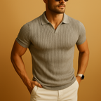 Slim Fit V-Neck Polo Shirt for Men | Casual Wear, Comfortable Cotton Blend, Versatile Style