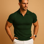 Slim Fit V-Neck Polo Shirt for Men | Casual Wear, Comfortable Cotton Blend, Versatile Style