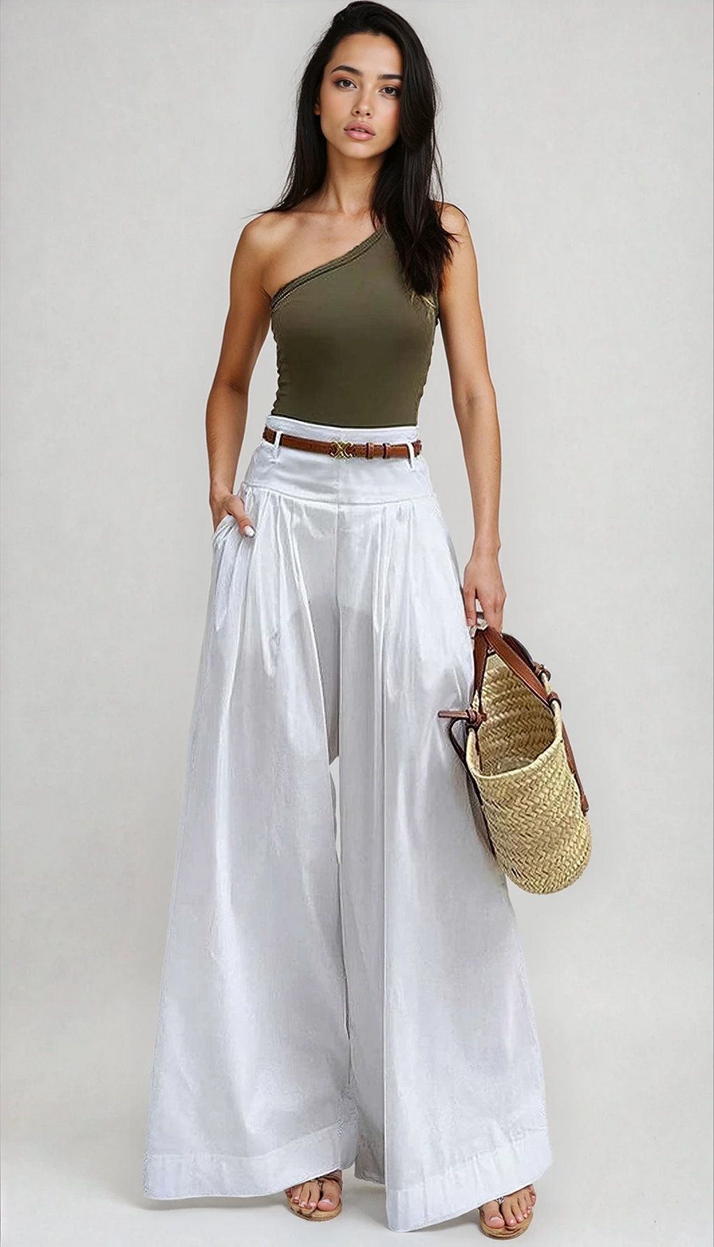 Soft Fabric Wide-Leg Trousers Women UK – Office Wear Smart Casual Holiday Wear
