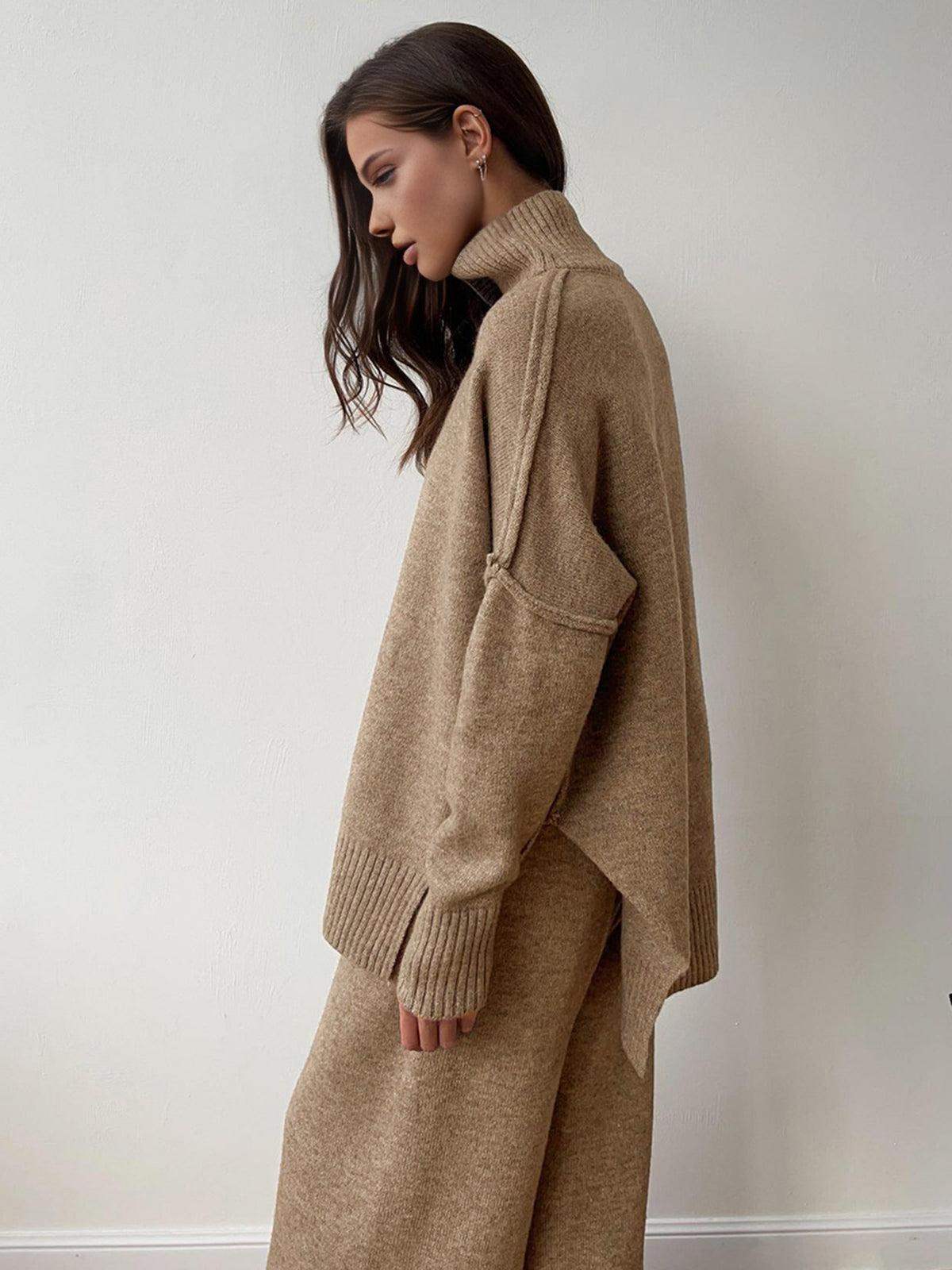 Soft Knit Turtleneck Lounge Set for Women