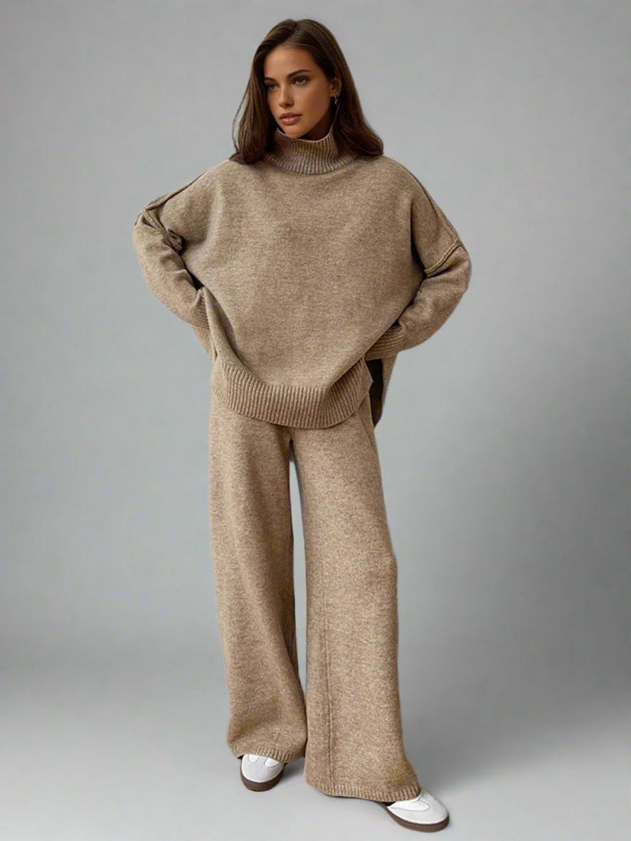 Soft Knit Turtleneck Lounge Set for Women
