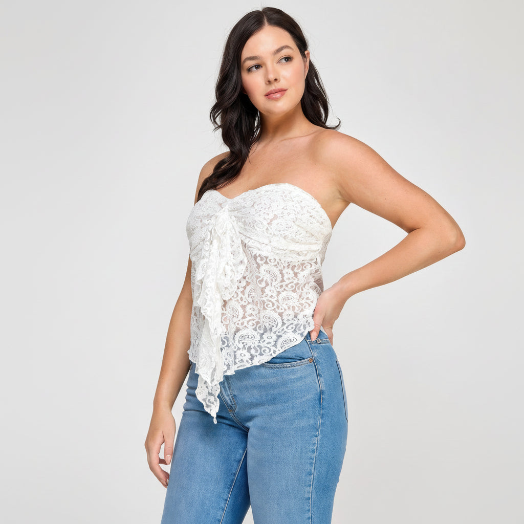 Lace Strapless Top for Women UK – Workwear Smart Casual & Holiday Wear