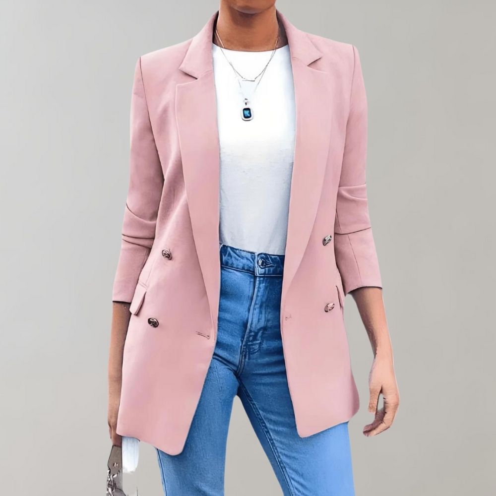 Tailored Women's Blazer - Elegant Fit - Lightweight Fabric - Casual & Business Wear - Versatile Office Jacket