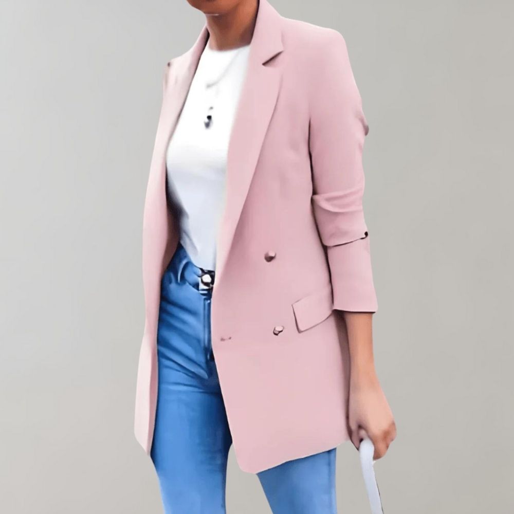 Tailored Women's Blazer - Elegant Fit - Lightweight Fabric - Casual & Business Wear - Versatile Office Jacket