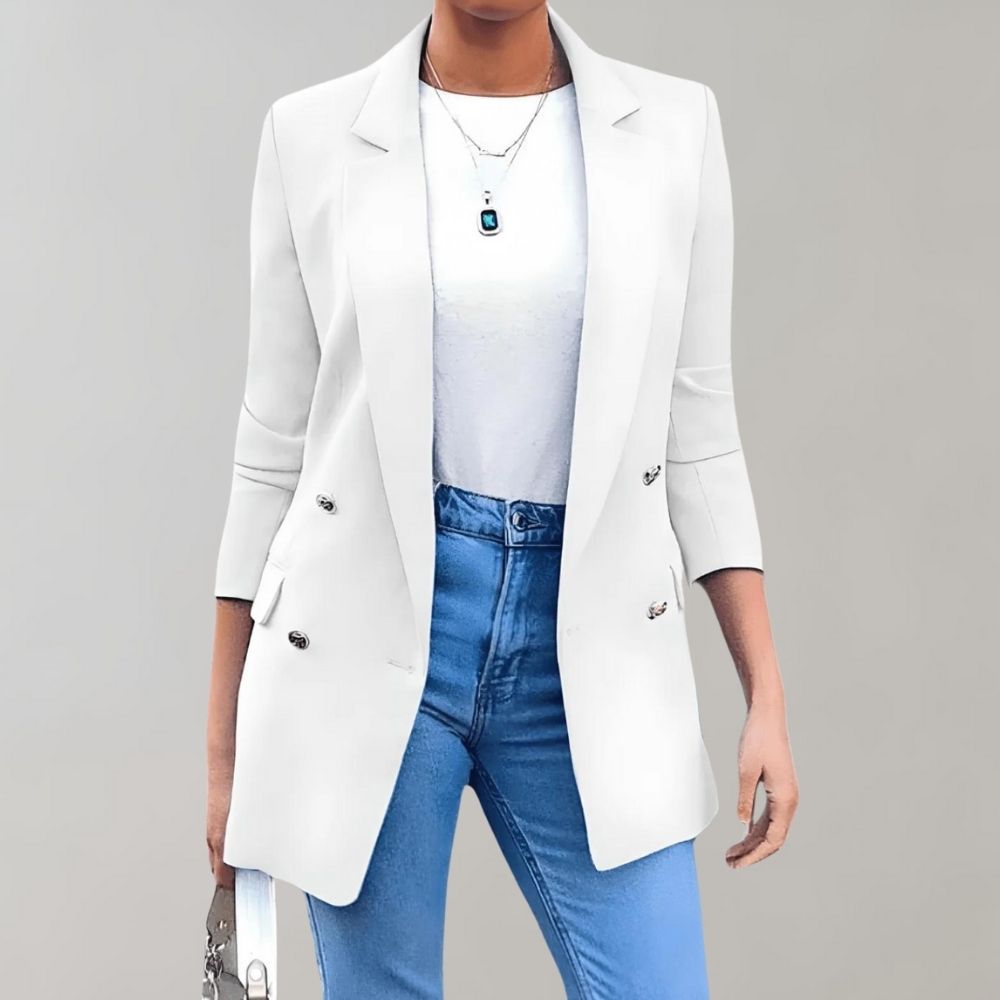 Tailored Women's Blazer - Elegant Fit - Lightweight Fabric - Casual & Business Wear - Versatile Office Jacket