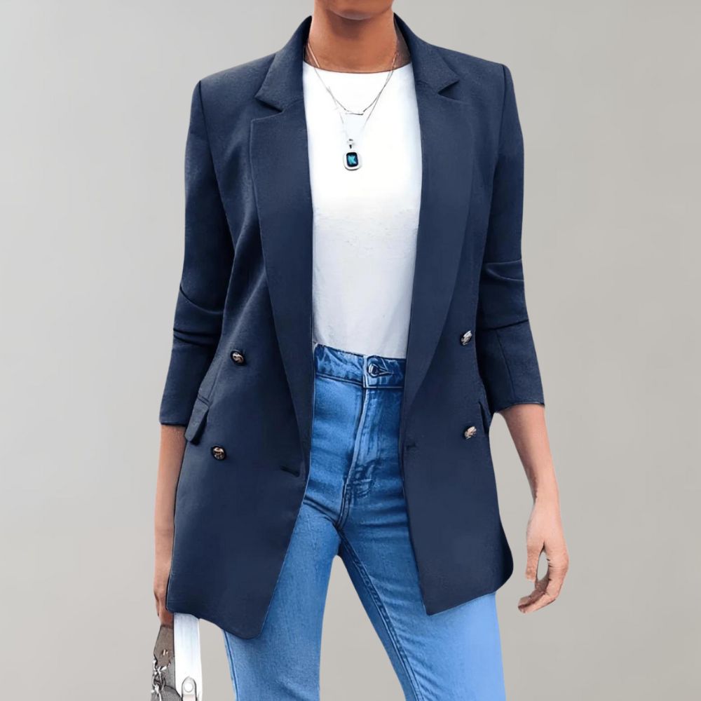 Tailored Women's Blazer - Elegant Fit - Lightweight Fabric - Casual & Business Wear - Versatile Office Jacket
