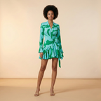 Tie-Dye V-Neck Dress in Soft Cotton for Casual Summer Wear