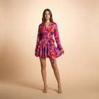 Tie-Dye V-Neck Dress in Soft Cotton for Casual Summer Wear
