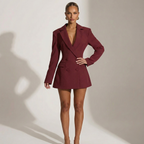 V-Neck Mini Dress Blazer Style for Casual or Office Wear