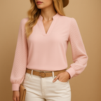 V-neck Women's Top | Elegant Design | Lightweight Fabric | Casual or Dressy Wear