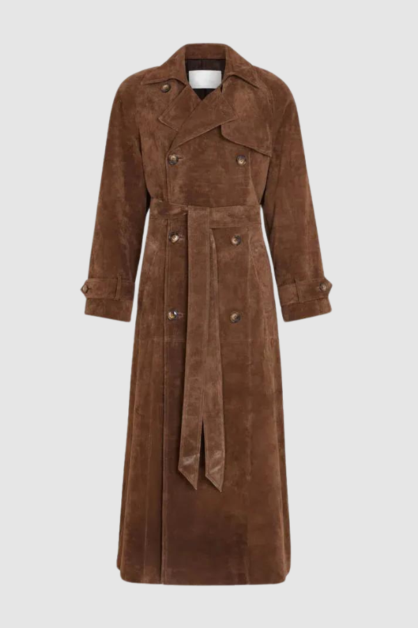 Vegan Leather Trench Coat for Women