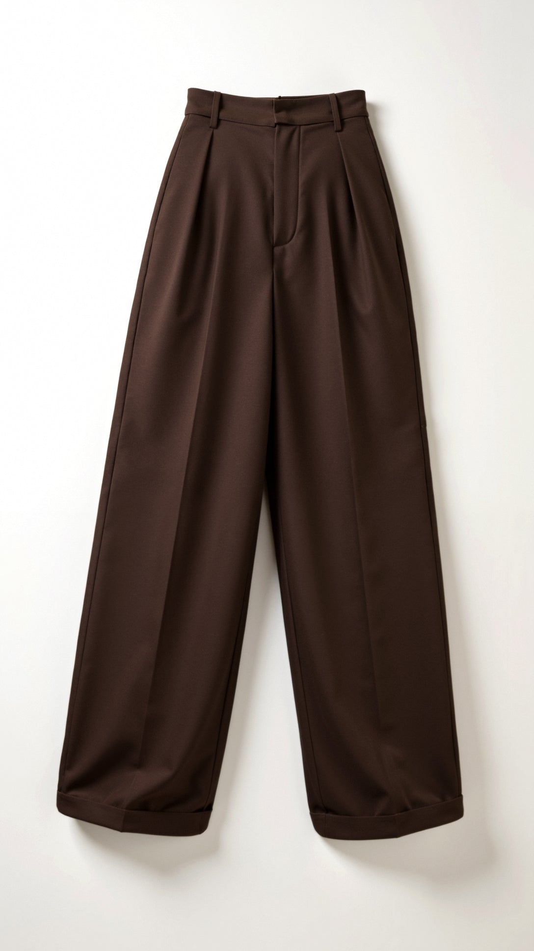 Wide-Leg Trousers for Women - High Waist with Pleats and Side Pockets - Versatile Casual or Office Wear