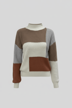 Women's Textured Patchwork Knit Sweatshirt