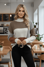 Women's Textured Patchwork Knit Sweatshirt