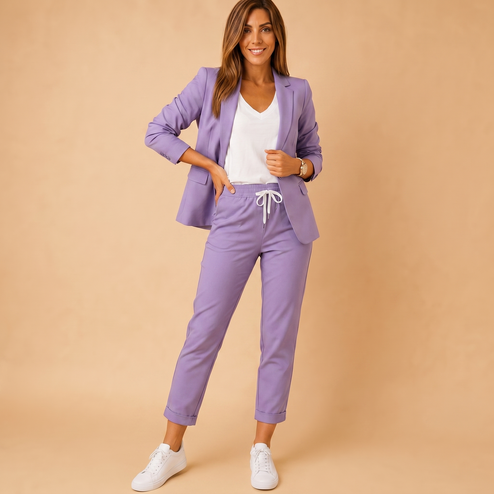 Women's Blazer and Pants Set | Tailored Fit, Lightweight Fabric | Office Wear, Business Casual, Formal Attire