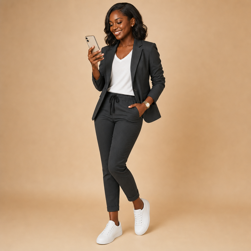 Women's Blazer and Pants Set | Tailored Fit, Lightweight Fabric | Office Wear, Business Casual, Formal Attire