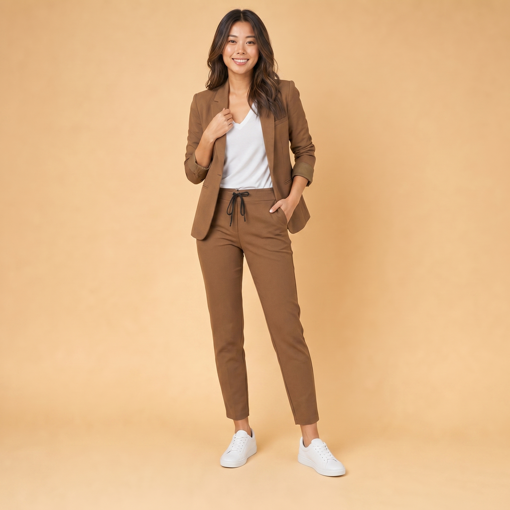 Women's Blazer and Pants Set | Tailored Fit, Lightweight Fabric | Office Wear, Business Casual, Formal Attire