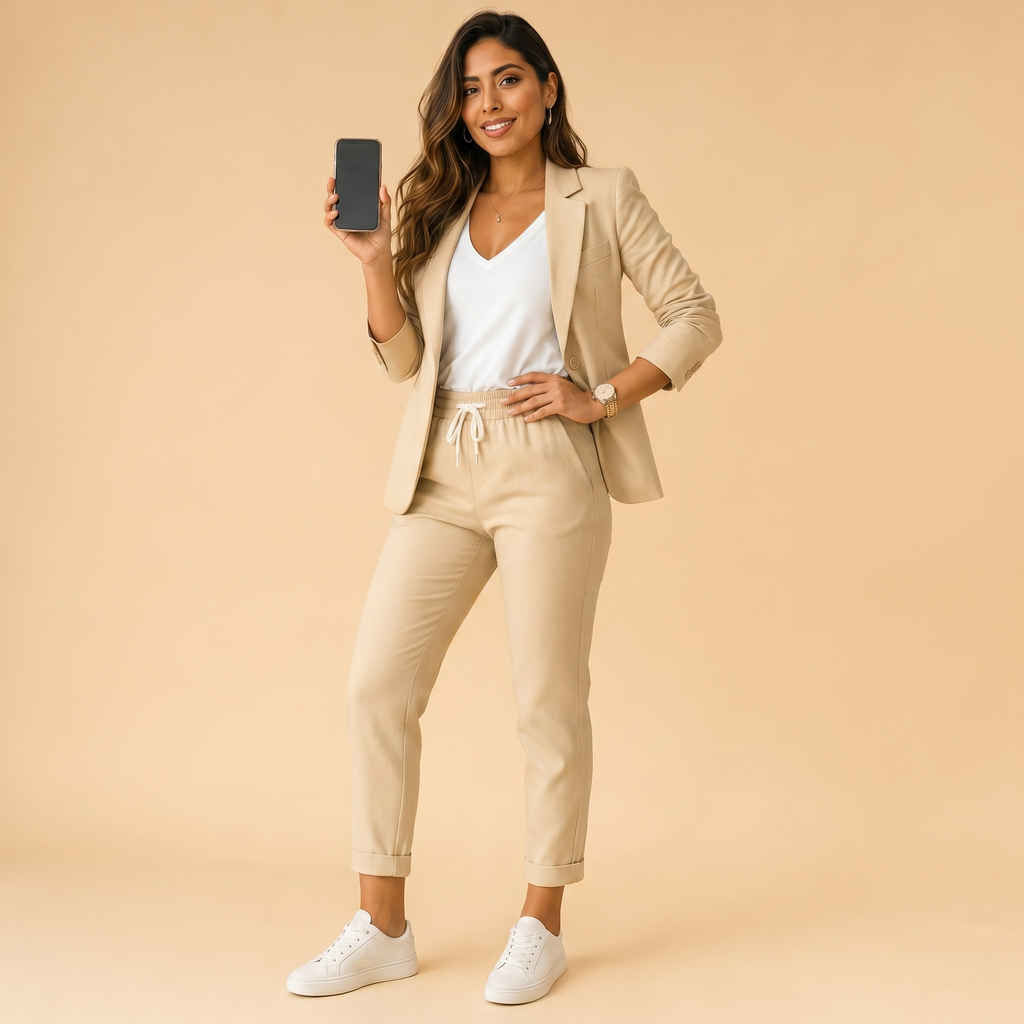Women's Blazer and Pants Set | Tailored Fit, Lightweight Fabric | Office Wear, Business Casual, Formal Attire