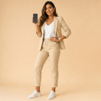 Women's Blazer and Pants Set | Tailored Fit, Lightweight Fabric | Office Wear, Business Casual, Formal Attire
