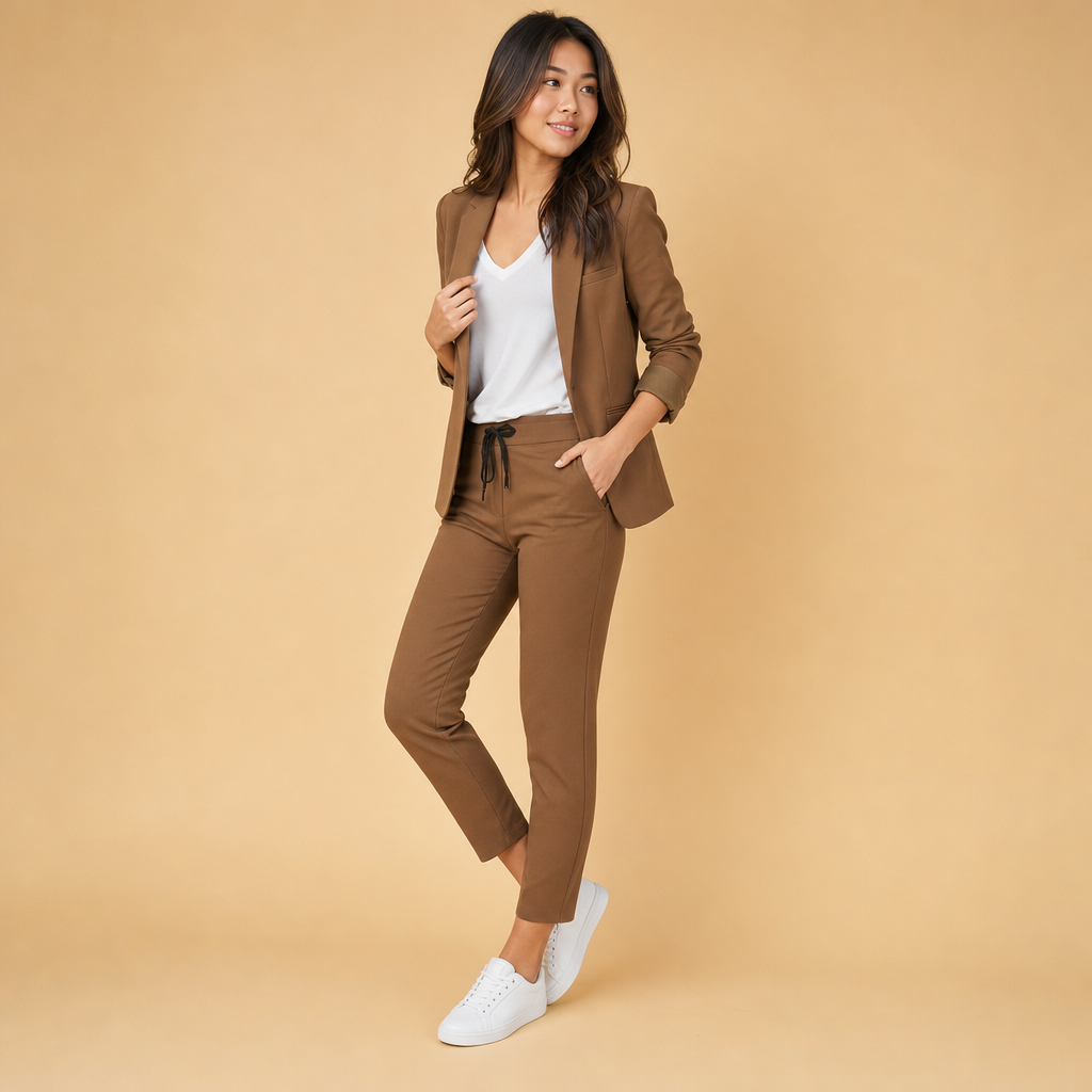 Women's Blazer and Pants Set | Tailored Fit, Lightweight Fabric | Office Wear, Business Casual, Formal Attire