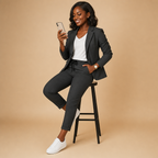 Women's Blazer and Pants Set | Tailored Fit, Lightweight Fabric | Office Wear, Business Casual, Formal Attire
