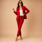 Women's Blazer and Trousers Suit Set | Tailored Fit | Professional Attire for Office or Events