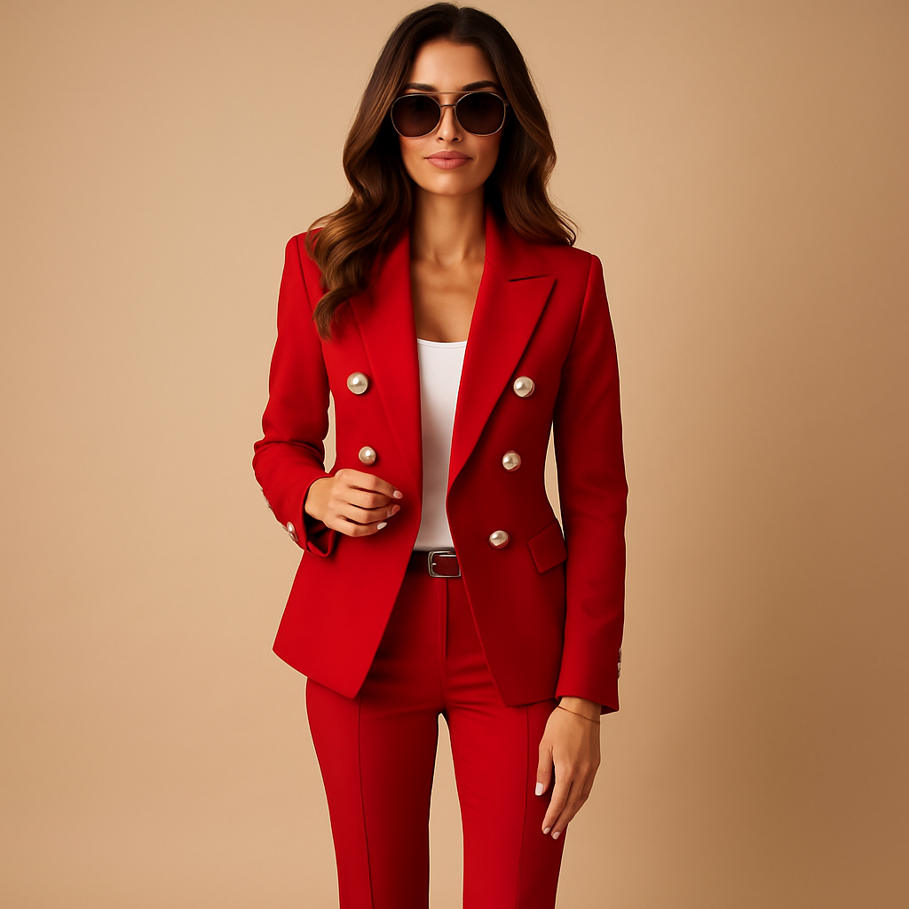 Women's Blazer and Trousers Suit Set | Tailored Fit | Professional Attire for Office or Events