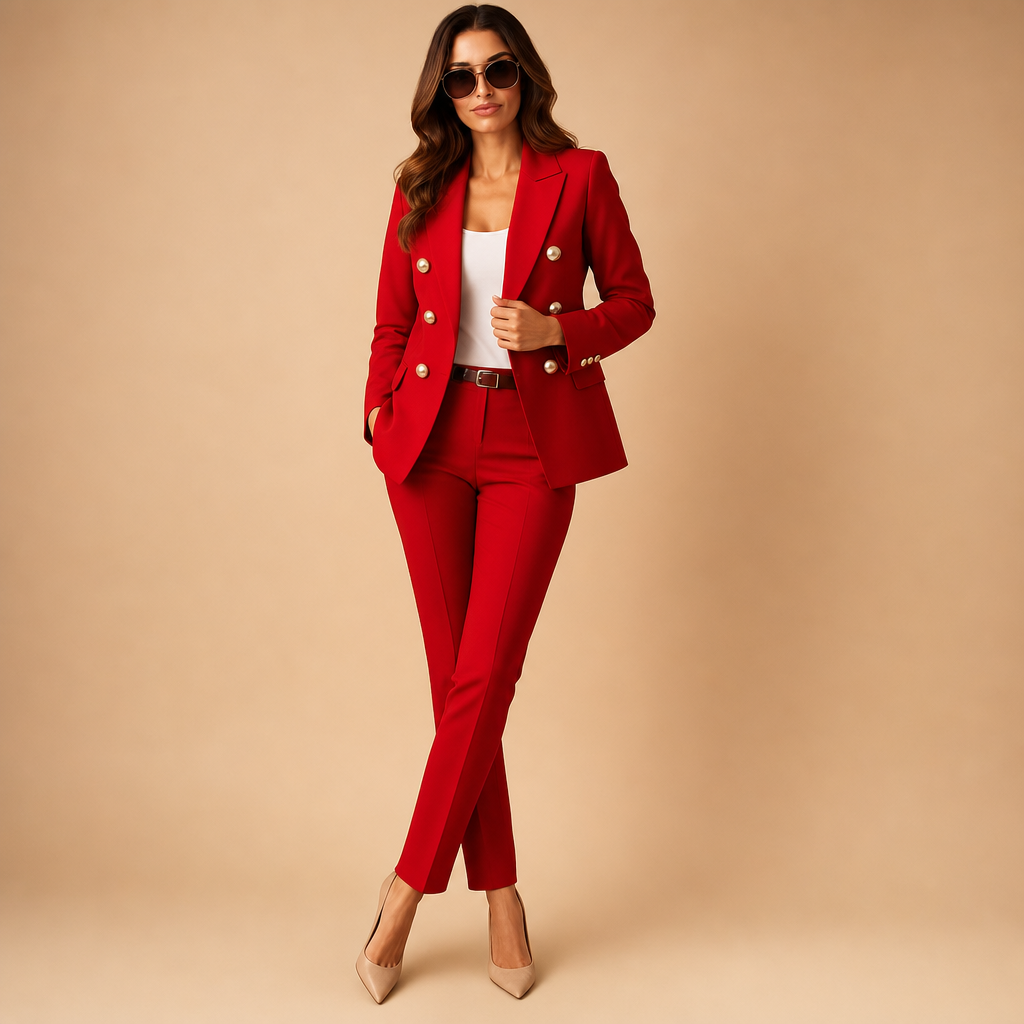 Women's Blazer and Trousers Suit Set | Tailored Fit | Professional Attire for Office or Events