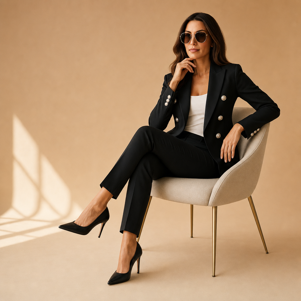 Women's Blazer and Trousers Suit Set | Tailored Fit | Professional Attire for Office or Events